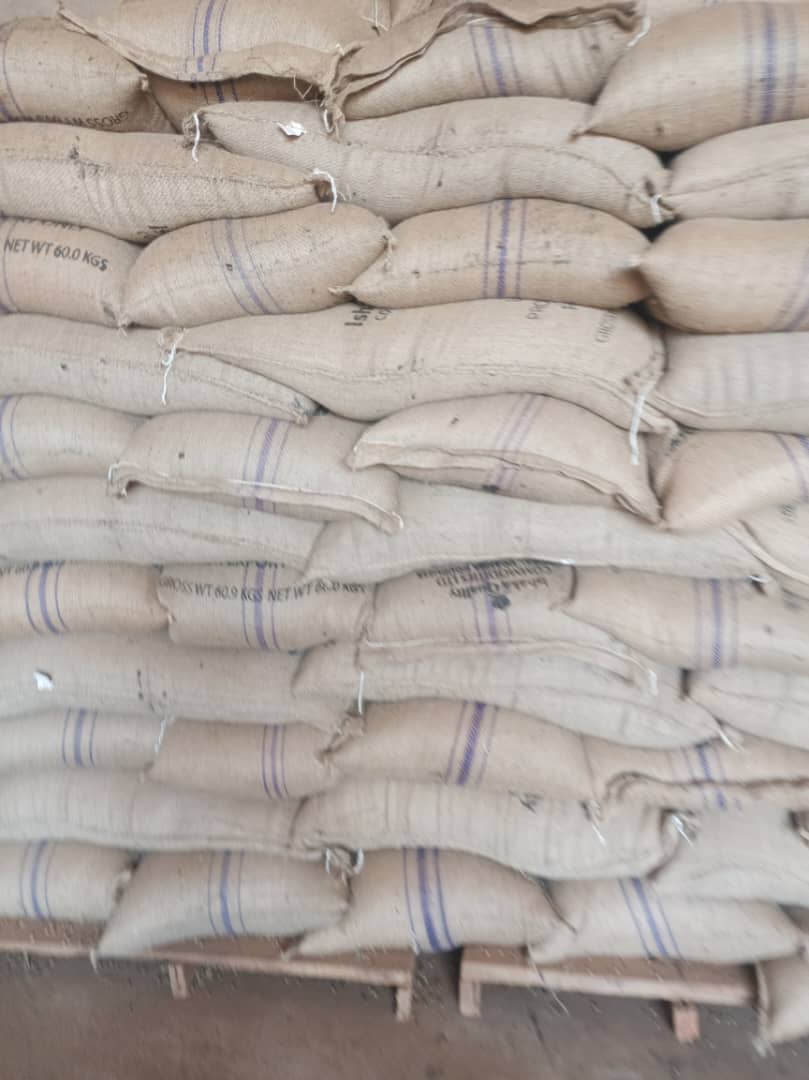 60kg jute coffee bags marked for export